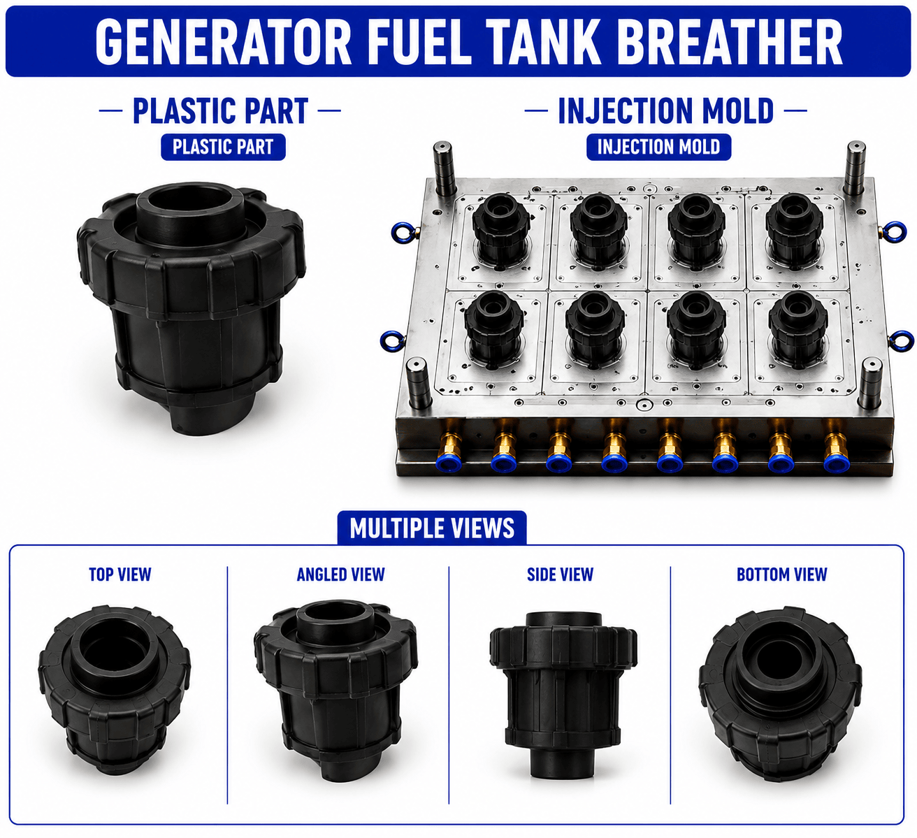 Generator Plastic Fuel Tank Breather Mould and Moulding Service